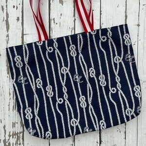 Nautical Themed Rope Pattern Canvas Beach Tote